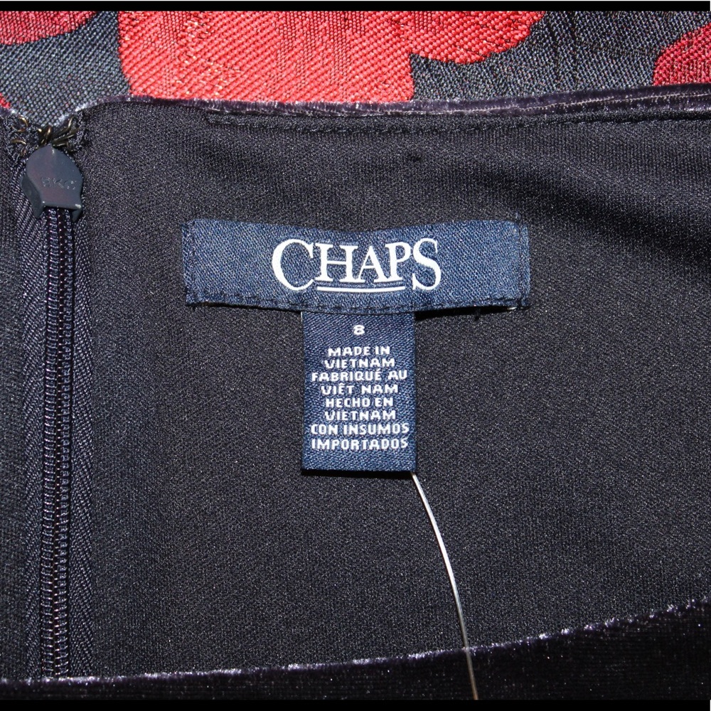 Chaps velvet and satin cocktail dress (NWT) - Picture 10 of 13